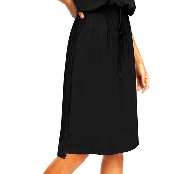 Simier Fariry Women Fall Long Sleeve Hide Belly Knee Casual Dress with Pockets - Picture 3 of 8